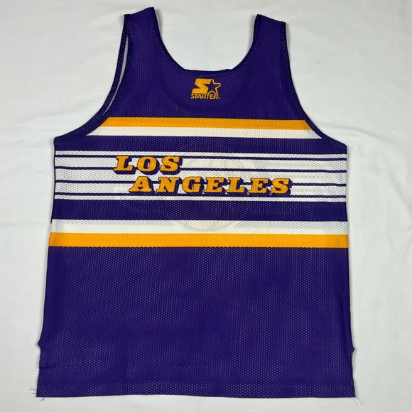 Vtg Starter Los Angeles Lakers Mens Practice Jersey Sz Large 80s 90s Purple B4 - Picture 2 of 9